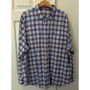 Tommy Bahama The Siesta Key Mens Blue Orange Plaid Button Down Shirt ST326192